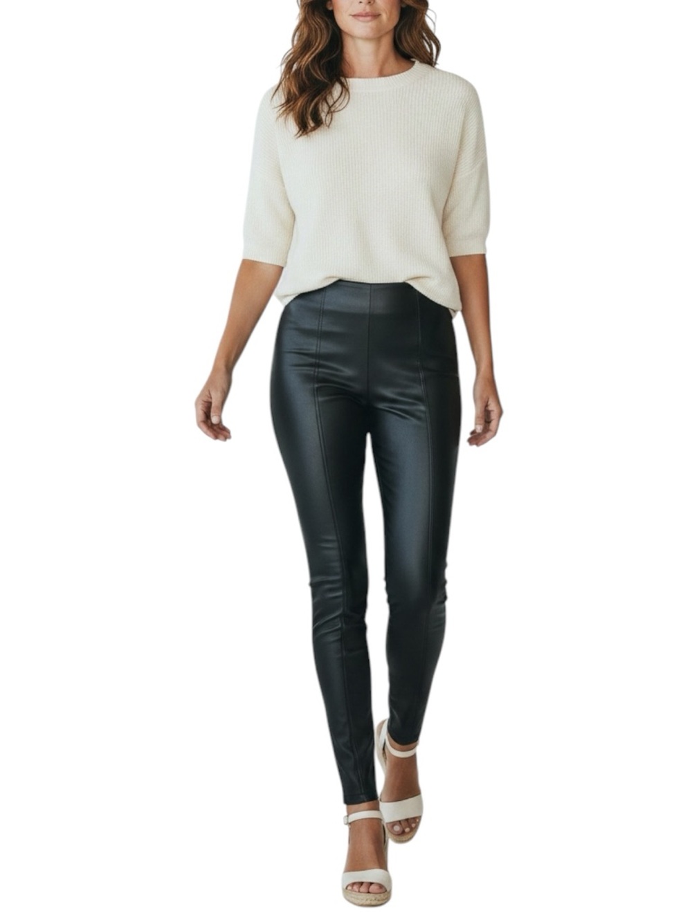 WE THE FREE High-Waist Vegan Leather Black Leggings Size 28 — PERFECT FOR FALL!!